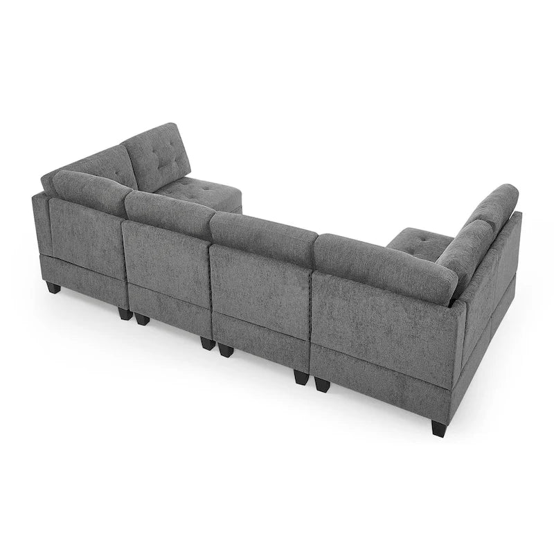DIY Kombinierbares modulares Ecksofa, Grau