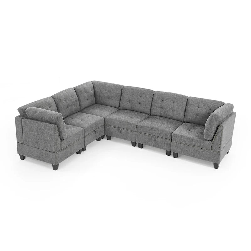 DIY Kombinierbares modulares Ecksofa, Grau