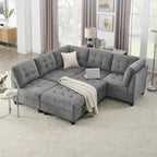 DIY Kombinierbares modulares Ecksofa, Grau