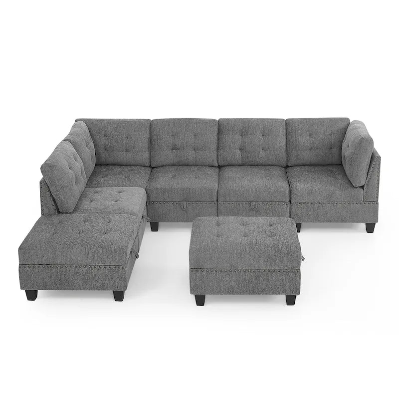 DIY Kombinierbares modulares Ecksofa, Grau