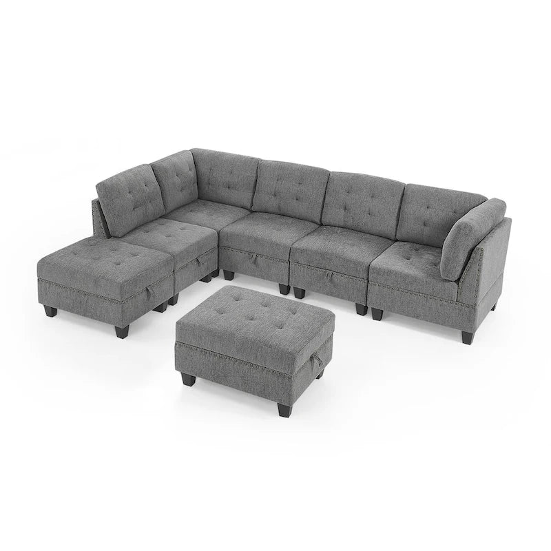 DIY Kombinierbares modulares Ecksofa, Grau