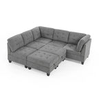 DIY Kombinierbares modulares Ecksofa, Grau