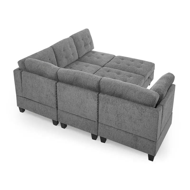 DIY Kombinierbares modulares Ecksofa, Grau