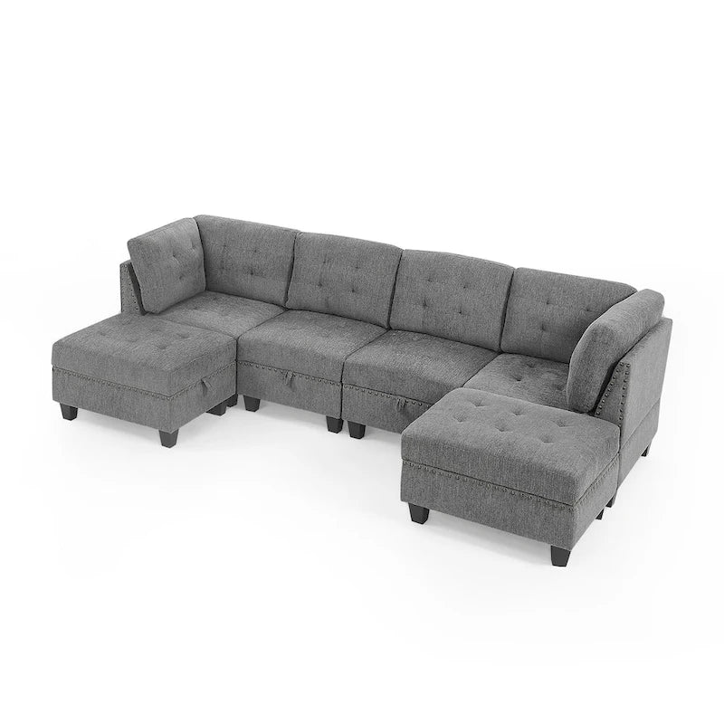 DIY Kombinierbares modulares Ecksofa, Grau