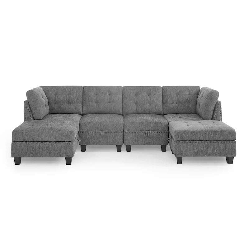 DIY Kombinierbares modulares Ecksofa, Grau