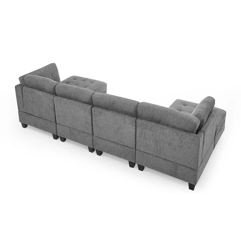 DIY Kombinierbares modulares Ecksofa, Grau
