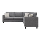 Modernes 3-teiliges Ecksofa, L-förmige Polstercouch mit 3 Kissen