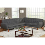 Simple Living Livingston Mid-Century Tufted L-shaped Sectional Sofa