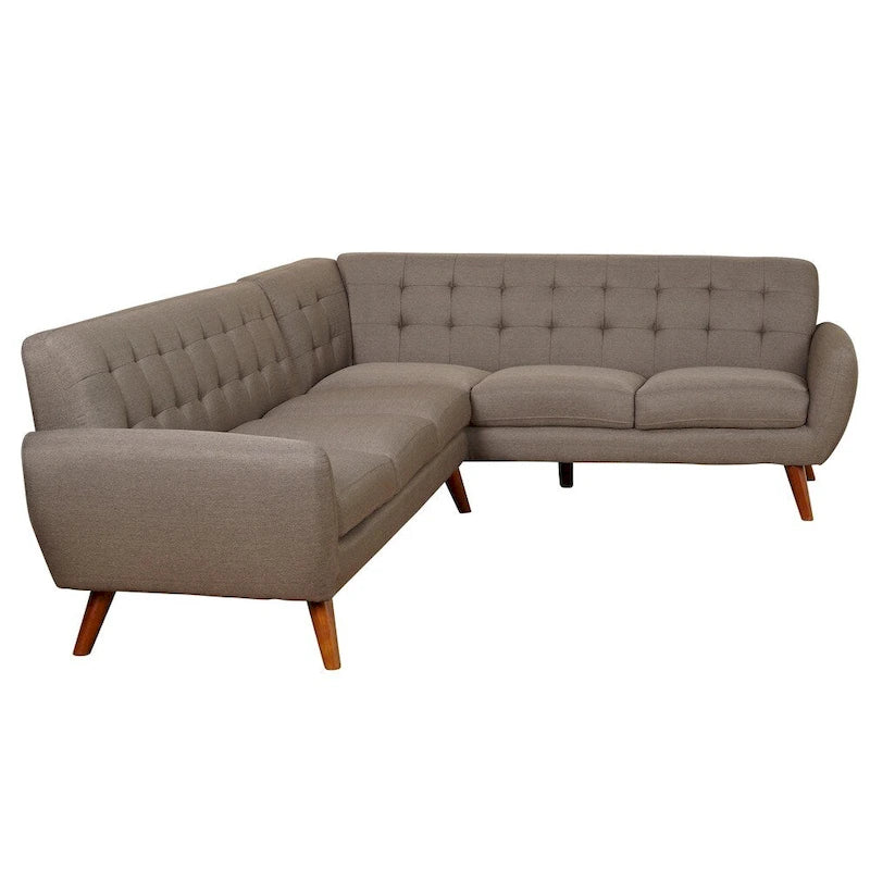 Simple Living Livingston Mid-Century Gepolstertes L-förmiges Ecksofa
