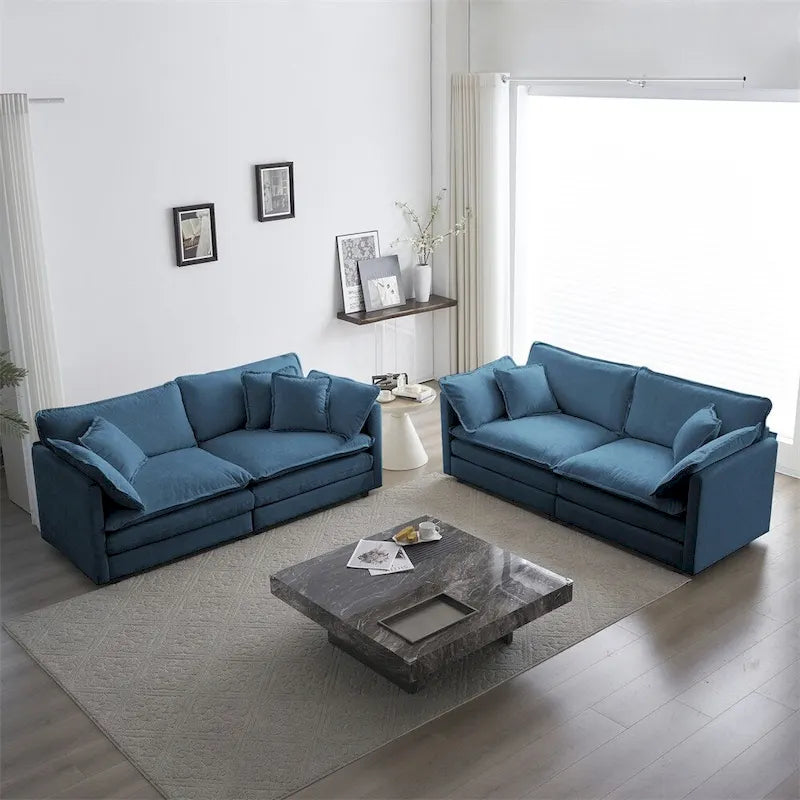2-teiliges Wohnzimmerset, 2-teiliges Polstersofa und Couch