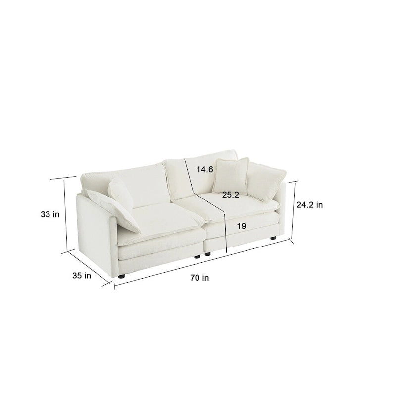 2-teiliges Wohnzimmerset, 2-teiliges Polstersofa und Couch