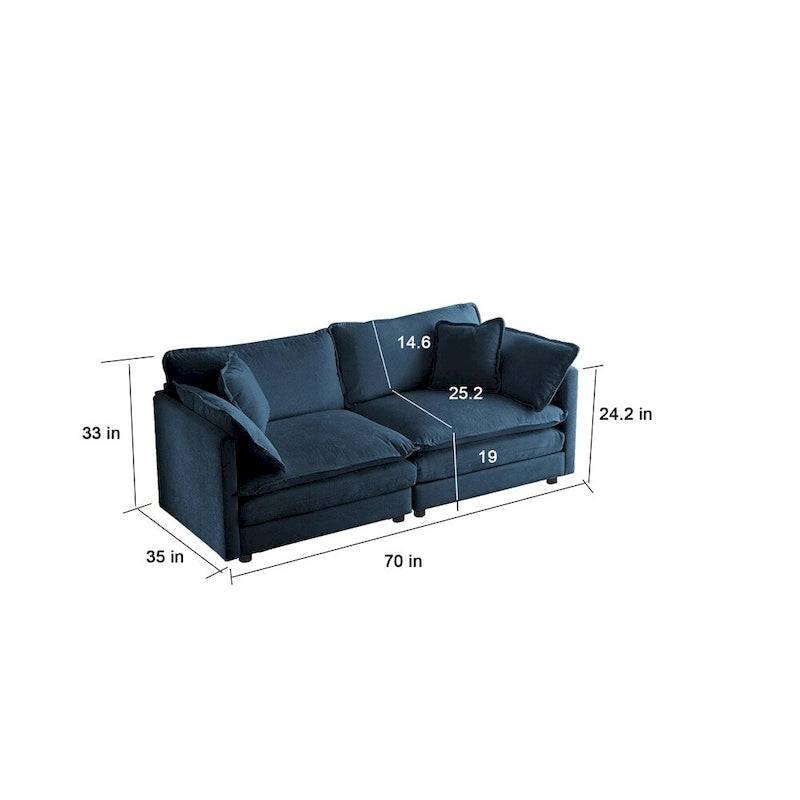 2-teiliges Wohnzimmerset, 2-teiliges Polstersofa und Couch