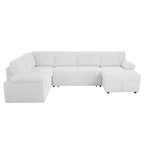 Modulares Sektionssofa Couch Freie Kombination L/U-förmig Kordsamt gepolstert umwandelbares Schlafsofa Tagesbett