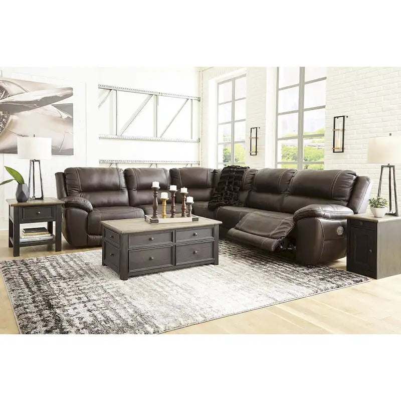 Signature Design by Ashley Dunleith Brown 5-teilige Power-Liegeseckional - 312 cm B x 312 cm T x 109 cm H