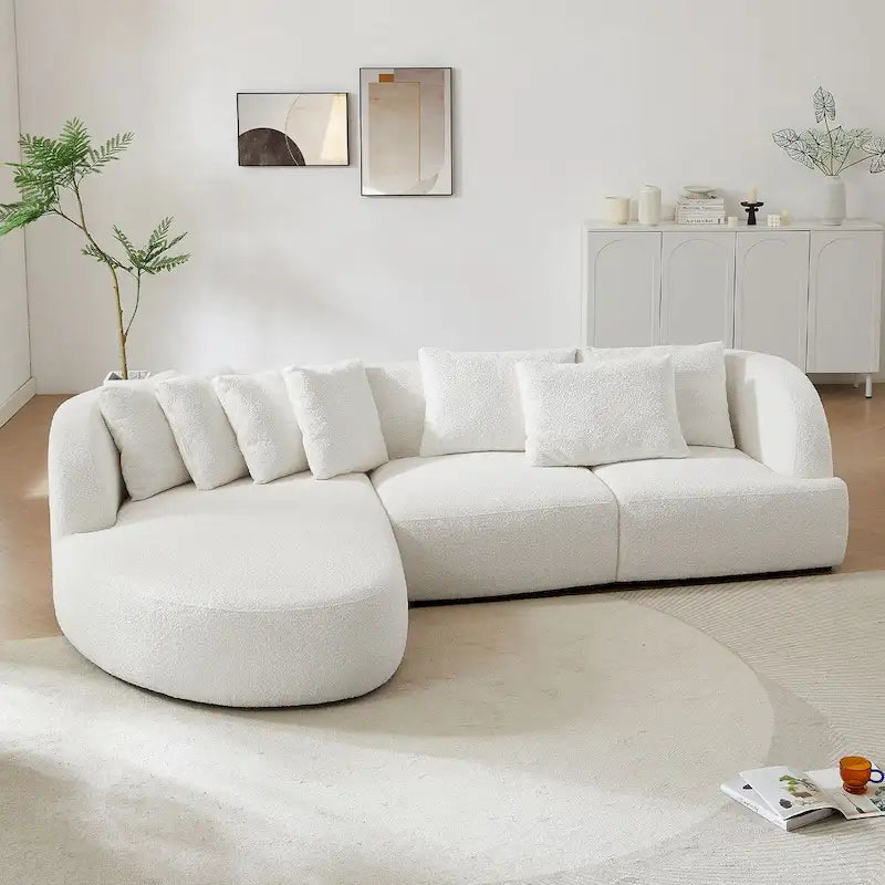 Bouclé-Sofa, Modulares Sektionssofa für Wohnzimmer und Apartments, Frei Kombinierbar