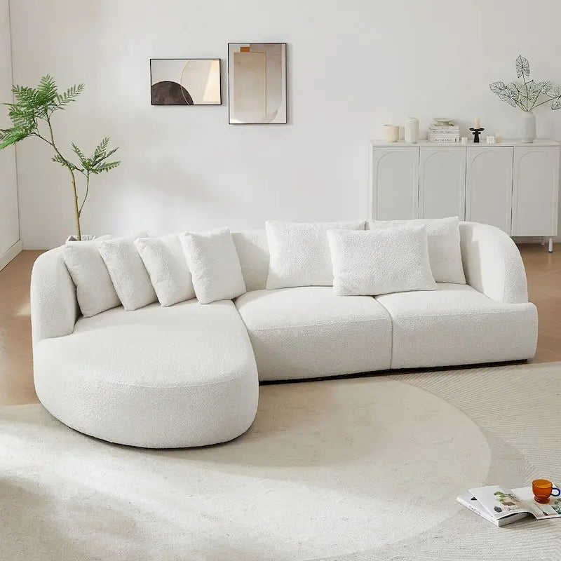 Bouclé-Sofa, Modulares Sektionssofa für Wohnzimmer und Apartments, Frei Kombinierbar