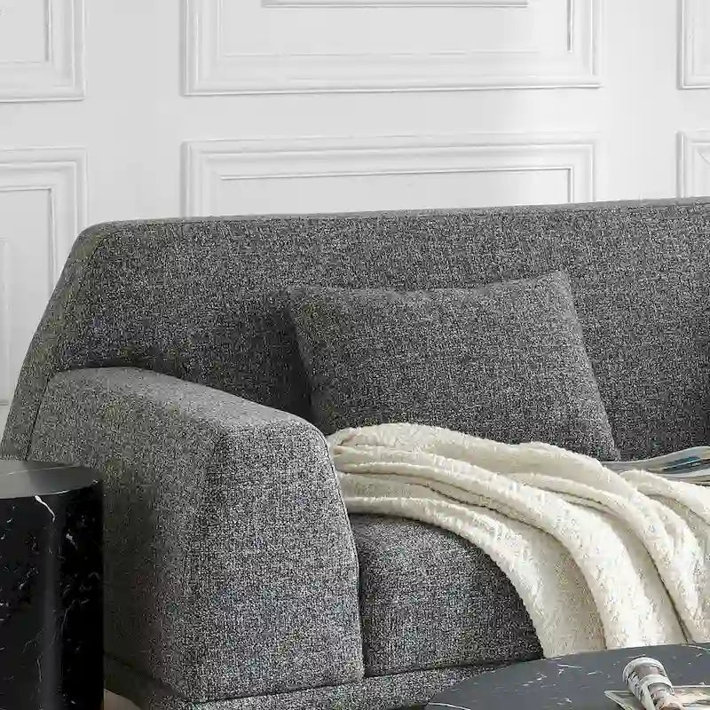 Modernes großes abnehmbares Schlafsofa grauer Stoff mit Kissen