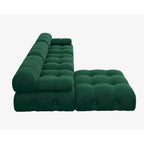 104 L-förmiges Ecksofa, minimalistisches Samtsofa mit umkehrbarer Recamiere und Ottomane