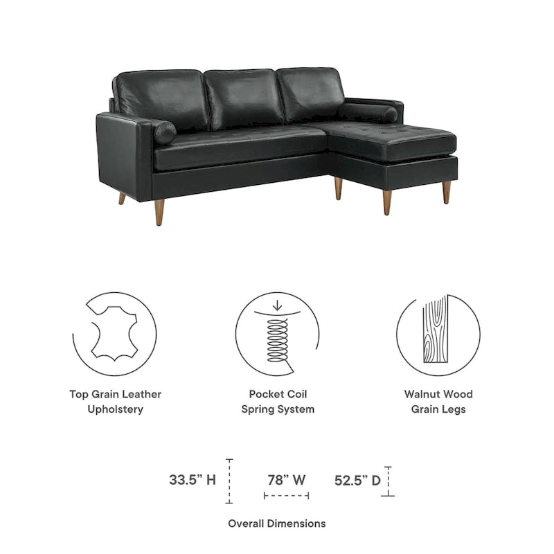 Valour 78 Leder-Ecksofa