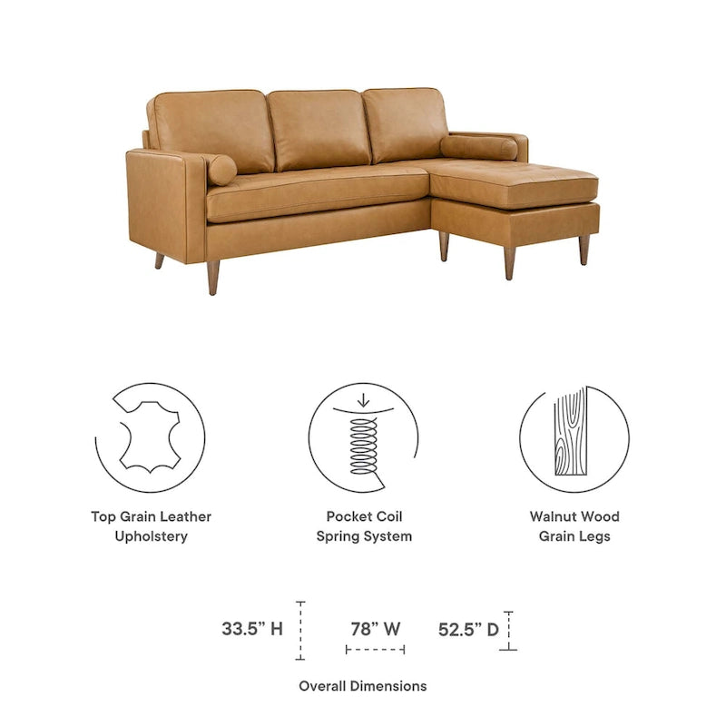 Valour 78 Leder-Ecksofa
