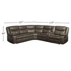 Kunstlederbezogenes Relax-Sofa in Taupe