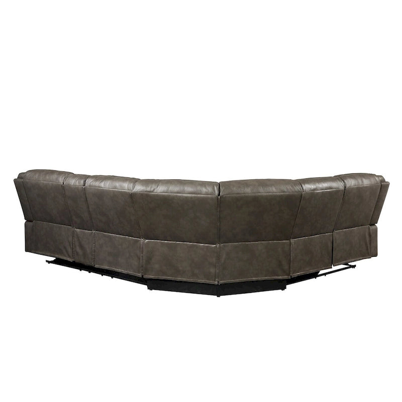 Kunstlederbezogenes Relax-Sofa in Taupe