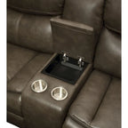 Kunstlederbezogenes Relax-Sofa in Taupe