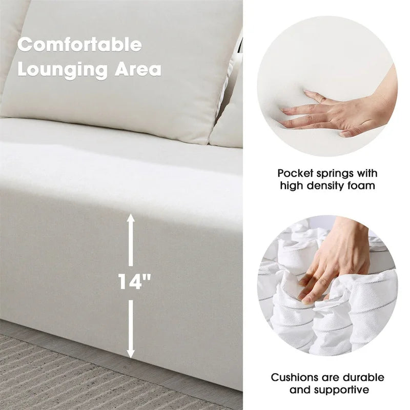 Merax Modulares Ecksofa-Set für Wohnzimmer, Schlafzimmer, Salon