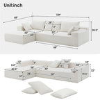 Merax Modulares Ecksofa-Set für Wohnzimmer, Schlafzimmer, Salon