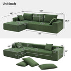 Merax Modulares Ecksofa-Set für Wohnzimmer, Schlafzimmer, Salon