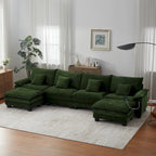 144 Modulares Kompressions-Sofa-Set, verwandelbares Sektionsschlafsofa mit 2 Ottomanen