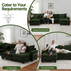 144 Modulares Kompressions-Sofa-Set, verwandelbares Sektionsschlafsofa mit 2 Ottomanen