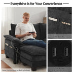 144 Modulares Kompressions-Sofa-Set, verwandelbares Sektionsschlafsofa mit 2 Ottomanen