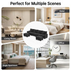 144 Modulares Kompressions-Sofa-Set, verwandelbares Sektionsschlafsofa mit 2 Ottomanen