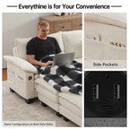 144 Modulares Kompressions-Sofa-Set, verwandelbares Sektionsschlafsofa mit 2 Ottomanen
