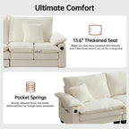 144 Modulares Kompressions-Sofa-Set, verwandelbares Sektionsschlafsofa mit 2 Ottomanen