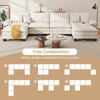 144 Modulares Kompressions-Sofa-Set, verwandelbares Sektionsschlafsofa mit 2 Ottomanen
