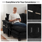 144 Modulares Kompressions-Sofa-Set, verwandelbares Sektionsschlafsofa mit 2 Ottomanen