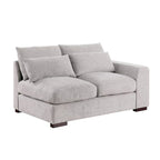 Tatman Sektionssofa aus Leinenmischgewebe mit zwei Ottomanen – 123,24 B x 37,8 T x 34,25 H