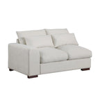 Tatman Sektionssofa aus Leinenmischgewebe mit zwei Ottomanen – 123,24 B x 37,8 T x 34,25 H