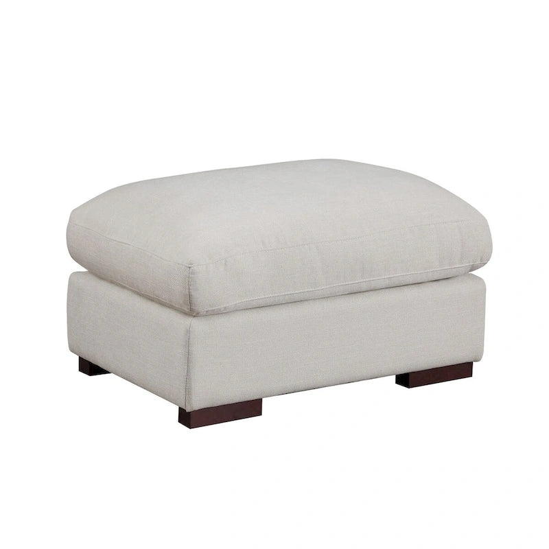 Tatman Sektionssofa aus Leinenmischgewebe mit zwei Ottomanen – 123,24 B x 37,8 T x 34,25 H
