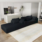 L-förmiges Chenille-Sofa Modernes modulares Sofa mit 6 Kissen für das Wohnzimmer