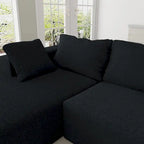 L-förmiges Chenille-Sofa Modernes modulares Sofa mit 6 Kissen für das Wohnzimmer