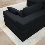 L-förmiges Chenille-Sofa Modernes modulares Sofa mit 6 Kissen für das Wohnzimmer