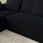 L-förmiges Chenille-Sofa Modernes modulares Sofa mit 6 Kissen für das Wohnzimmer