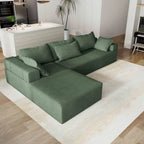 L-förmiges Chenille-Sofa Modernes modulares Sofa mit 6 Kissen für das Wohnzimmer