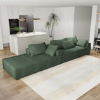 L-förmiges Chenille-Sofa Modernes modulares Sofa mit 6 Kissen für das Wohnzimmer