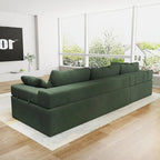 L-förmiges Chenille-Sofa Modernes modulares Sofa mit 6 Kissen für das Wohnzimmer