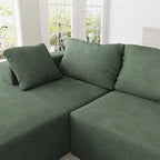 L-förmiges Chenille-Sofa Modernes modulares Sofa mit 6 Kissen für das Wohnzimmer