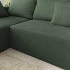 L-förmiges Chenille-Sofa Modernes modulares Sofa mit 6 Kissen für das Wohnzimmer